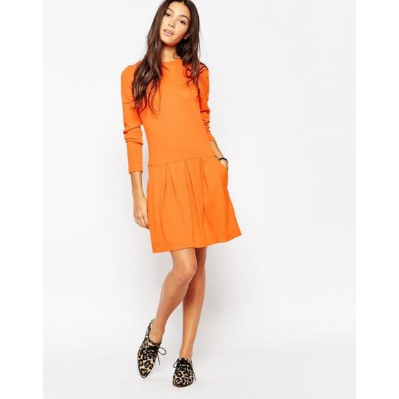ganni long sleeve dress